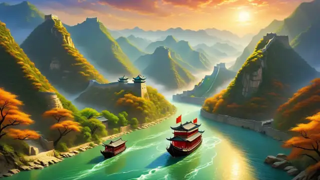 DE RIVIER YANGTZE START IN TIBET EINDIGT  SHANGHAI